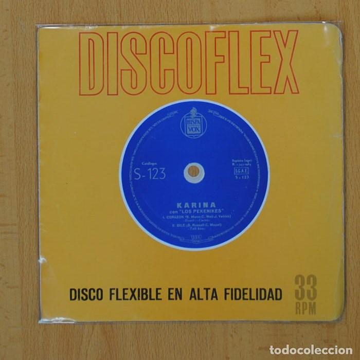 Discos de vinilo: KARINA / LOS PEKENIKES - CORAZON / DILE - FLEXI SINGLE - Foto 1