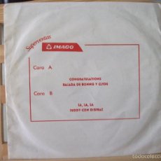 Discos de vinilo: EP PROMOCIONAL SUPERVENTAS SIMAGO AÑO 1968, CONGRATULATIONS + 3, BUEN ESTADO