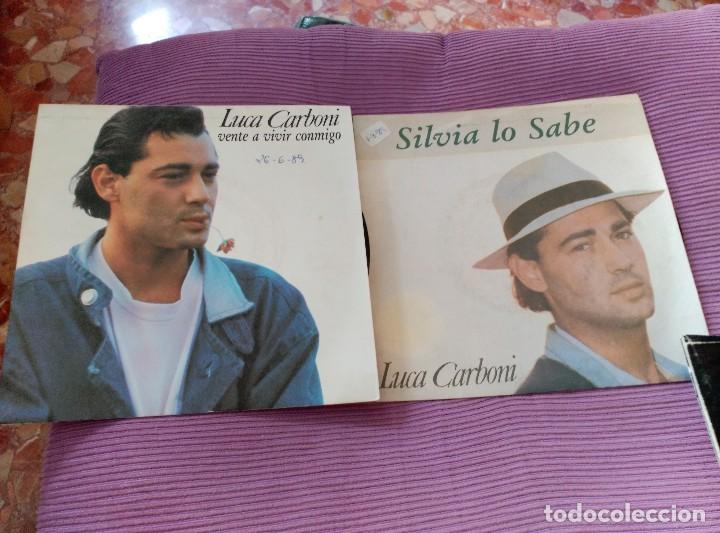 Discos de vinilo: LUCA CARBONI LOTE 2 SINGLES - Foto 1