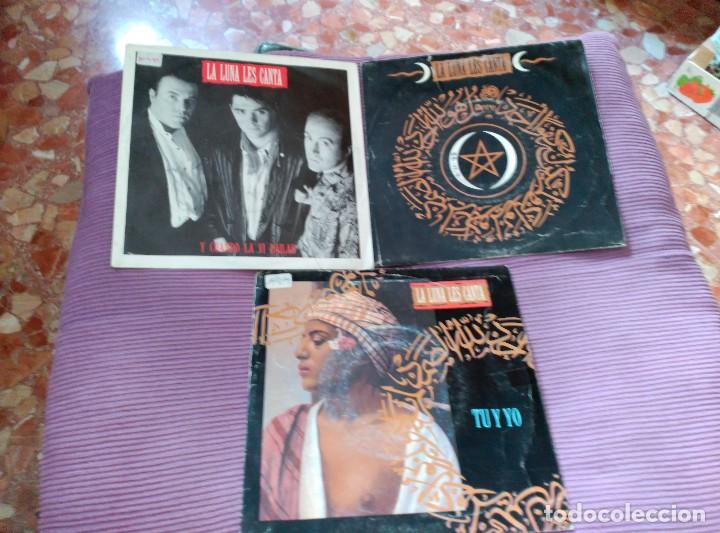 Discos de vinilo: LA LUNA LES CANTA LOTE 3 SINGLES - Foto 1