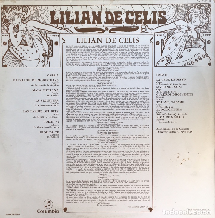 Discos de vinilo: Lilian de Celis. Columbia 1969 - Foto 2