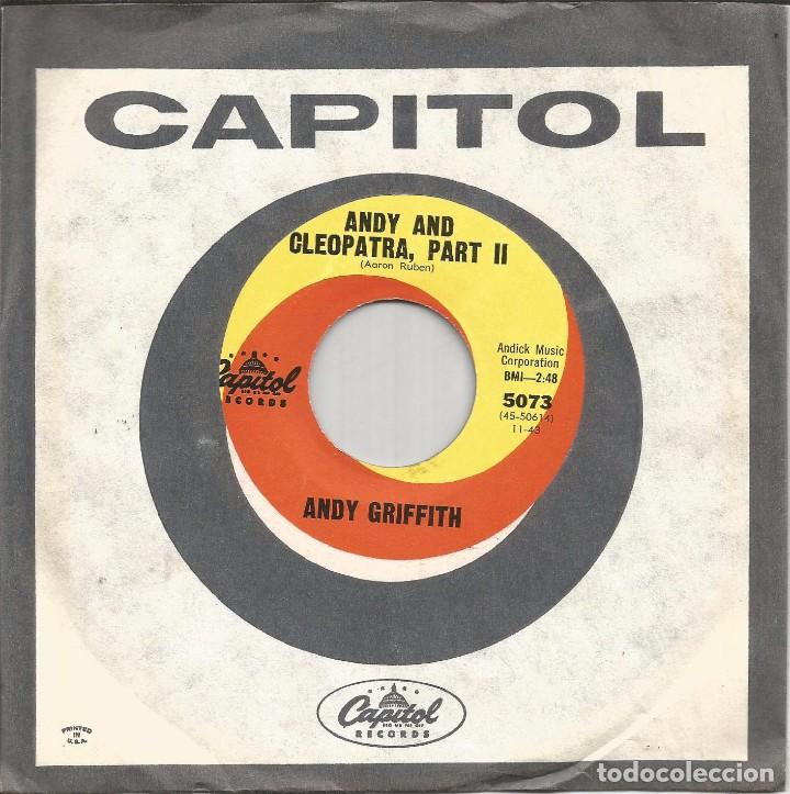 Discos de vinilo: ANDY GRIFFITH-ANDY AND CLEOPATRA PART I Y II SINGLE VINILO SIN PORTADA (USA)