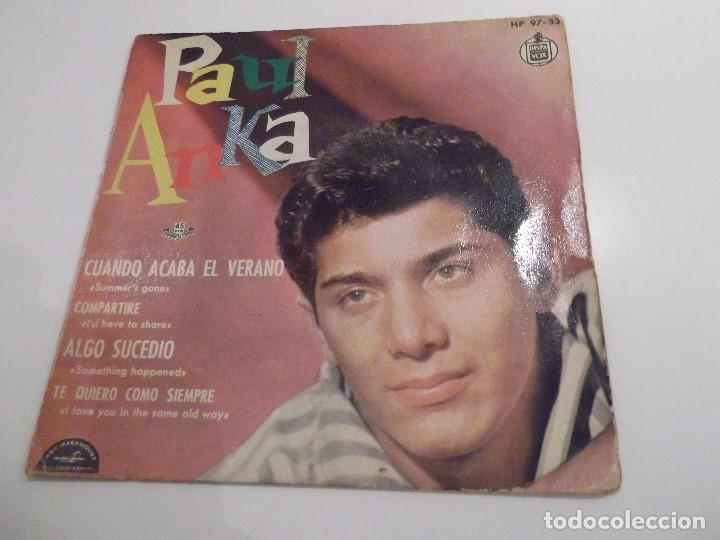 Discos de vinilo: PAUL ANKA - Cuando acaba el verano - Foto 1
