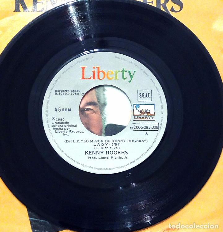 Discos de vinilo: SINGLE KENNY ROGERS - LADY - EMI 1980. - Foto 3