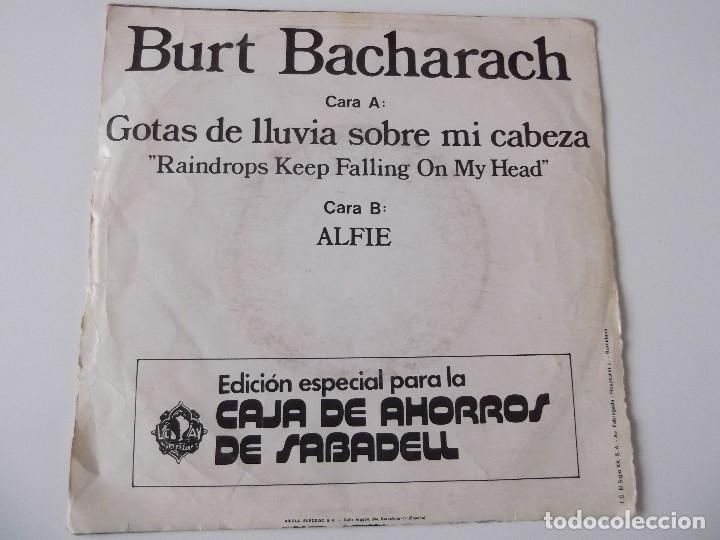 Discos de vinilo: BURT BACHARACH - Gotas de lluvia sobre mi cabeza - Foto 2