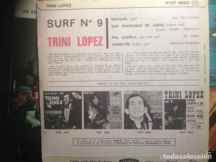 Discos de vinilo: ANTIGUO EP TRINI LOPEZ - SURF NUM 9 - Foto 2