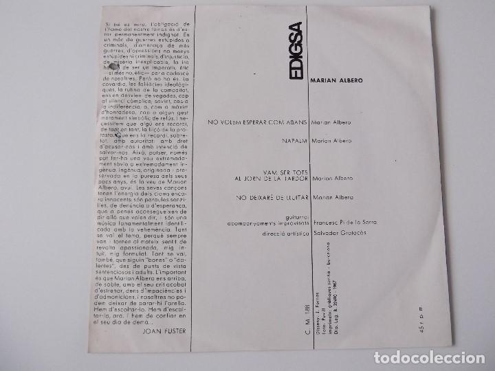 Discos de vinilo: MARIAN ALBERO - No volem esperar com abans - Foto 2