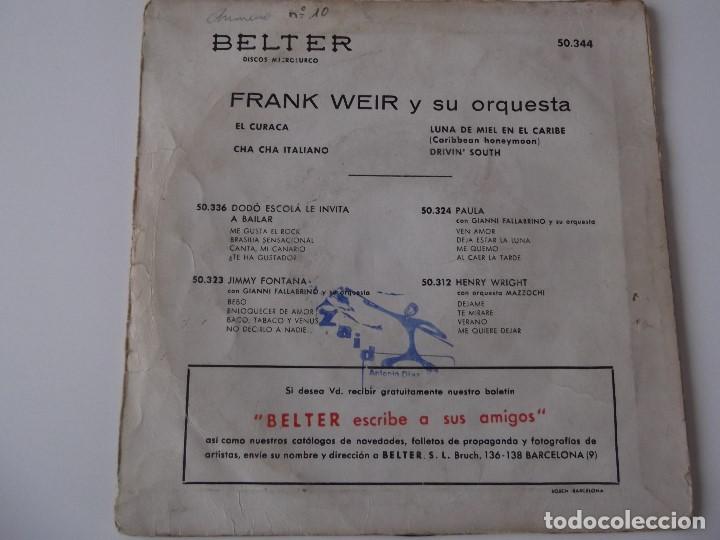 Discos de vinilo: ORQUESTA FRANK WEIR - El curaca - Foto 2