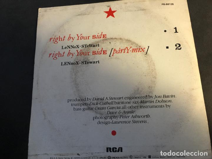 Discos de vinilo: EURYTHMICS (RIGHT BY YOUR SIDE) SINGLE ESPA&Ntilde;A 1983 (EPI2) - Foto 3