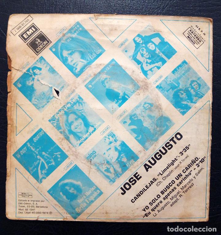 Discos de vinilo: SINGLE JOS&Eacute; AUGUSTO - CANDILEJAS - EMI 1974. - Foto 2