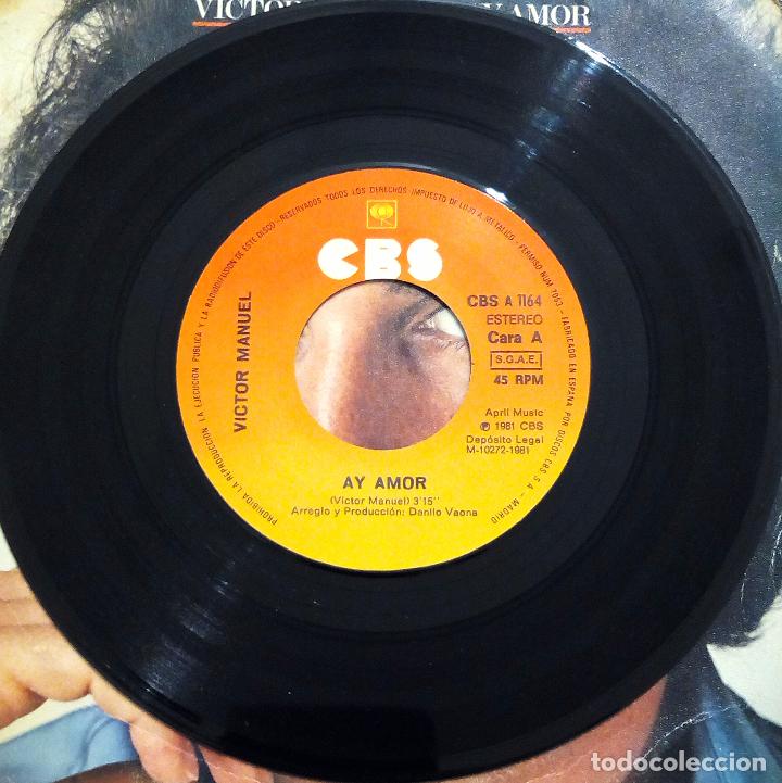 Discos de vinilo: SINGLE VICTOR MANUEL - AY AMOR - EL COBARDE - CBS 1981. - Foto 3