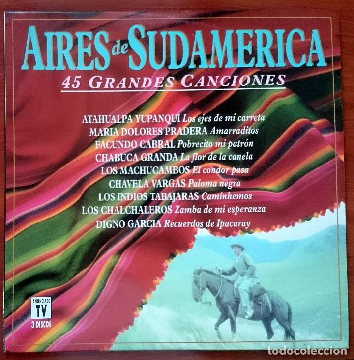 Disques de vinyle: VVAA: Aires de Sudamerica. 45 Grandes canciones, 3xLp Divucsa 11.150, Spain, 1993. M/EX. Unplayed.