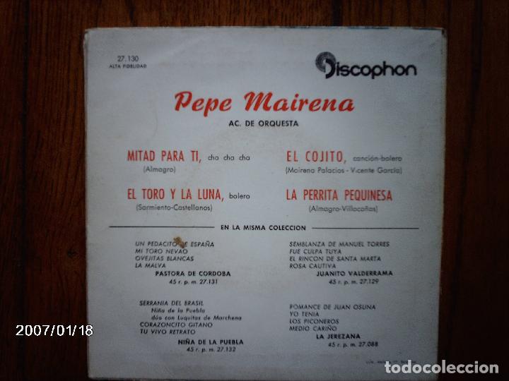 Discos de vinilo: pepe mairena  -  mitad para ti  +  3 - Foto 2