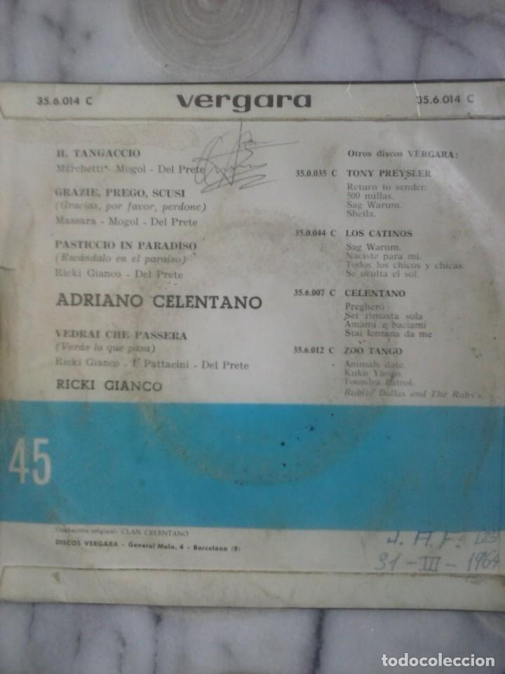 Discos de vinilo: ADRIANO CELENTANO - IL TANGACCIO . - Foto 2