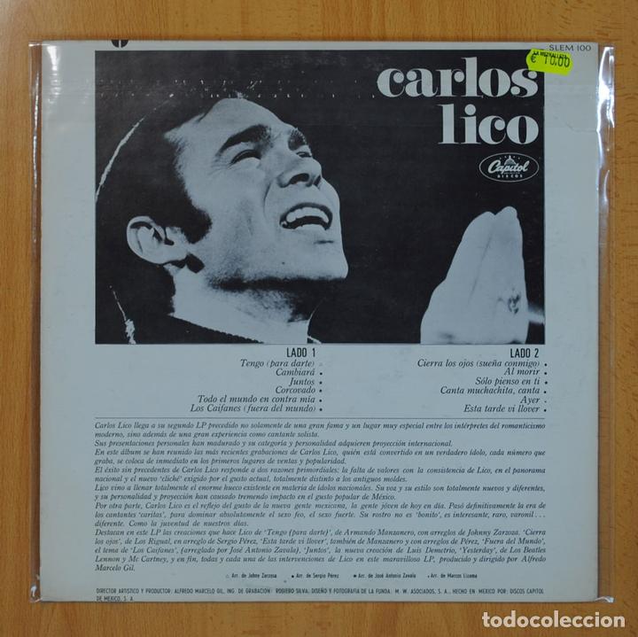 Discos de vinilo: CARLOS LICO - CARLOS LICO - LP - Foto 2