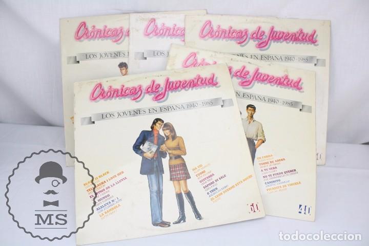 Disques de vinyle: 5 Discos LP Vinilo - Cr&oacute;nicas de Juventud. Los J&oacute;venes en Espa&ntilde;a 1940-1985 - Hispavox, A&ntilde;o 1985