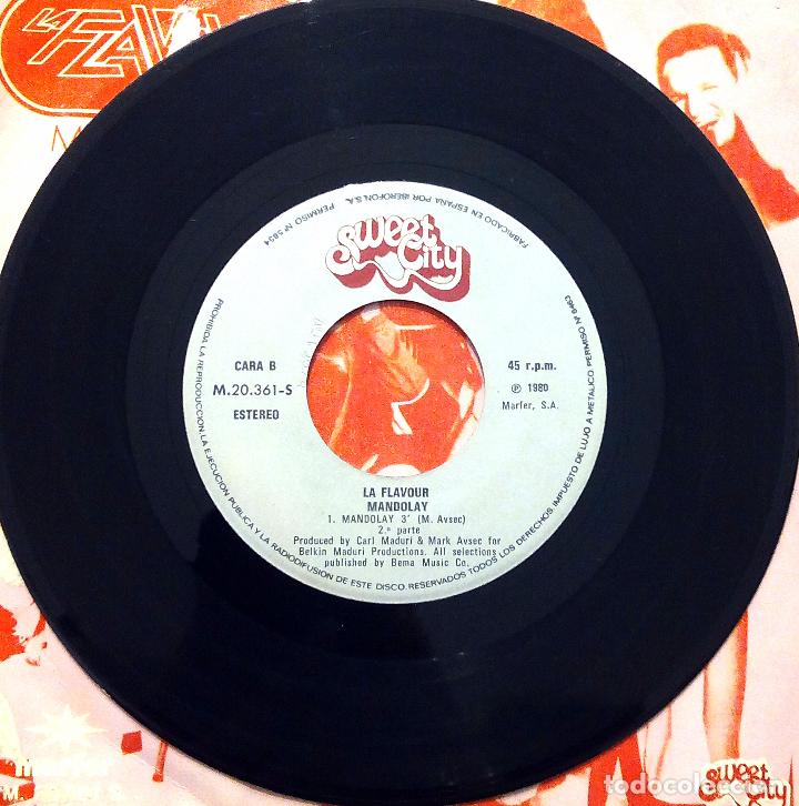 Discos de vinilo: SINGLE LA FLAVOUR - MANDOLAY - MARFER 1980. - Foto 4