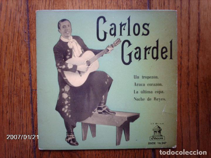 Discos de vinilo: carlos gardel  -  un tropez&oacute;n  +  3 - Foto 1