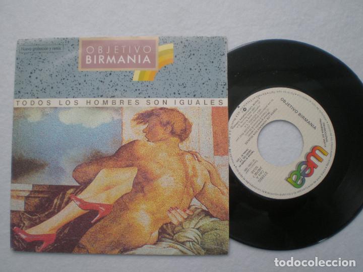 Vinyl-Schallplatten: OBJETIBO BIRMANIA - Todos Los Hombres Son Iguales / Incognito - SINGLE PROMO WEA 1985