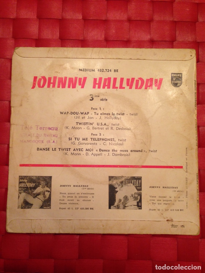 Discos de vinilo: Single JOHNNY HALLYDAY &rdquo; TWIST&rdquo; - Foto 2