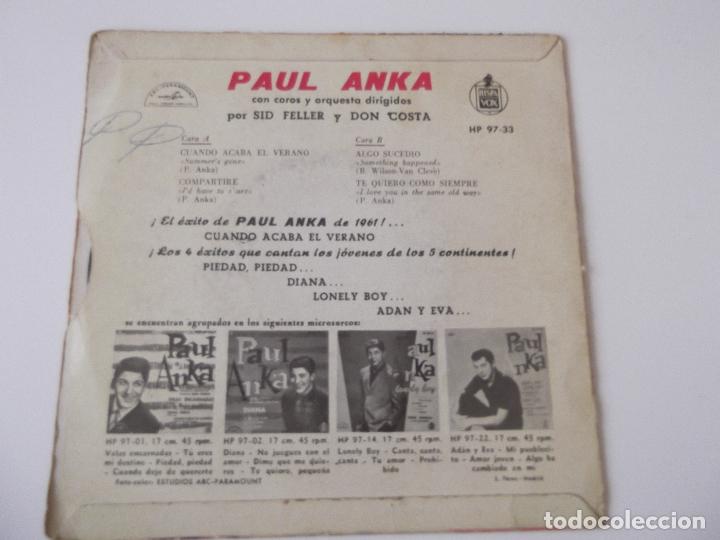 Discos de vinilo: PAUL ANKA - Cuando acaba el verano - Foto 2