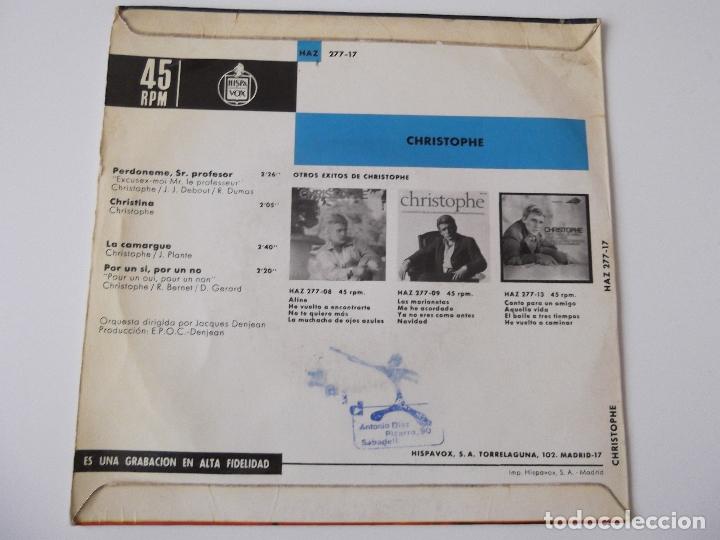 Discos de vinilo: CHRISTOPHE - Perd&oacute;neme, sr. profesor - Foto 2