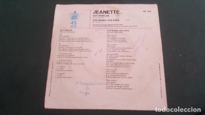 Discos de vinilo: JEANETTE SOY REBELDE, ...1971 - Foto 2