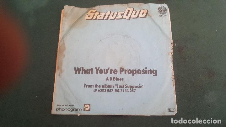Discos de vinilo: STATUS QUO. WHAT YOURE PROPOSING 1980 - Foto 2