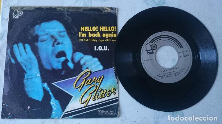 Discos de vinilo: Gary Glitter: Hello!Hello! Im back again / I.O.U. (Bell POLYDOR 1973) - Foto 1