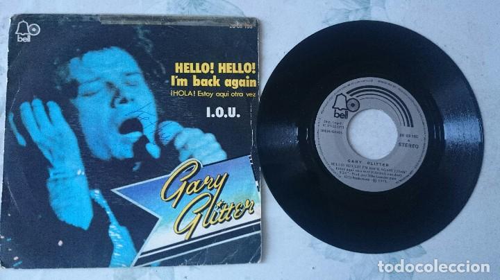 Discos de vinilo: Gary Glitter: Hello!Hello! Im back again / I.O.U. (Bell POLYDOR 1973) - Foto 2