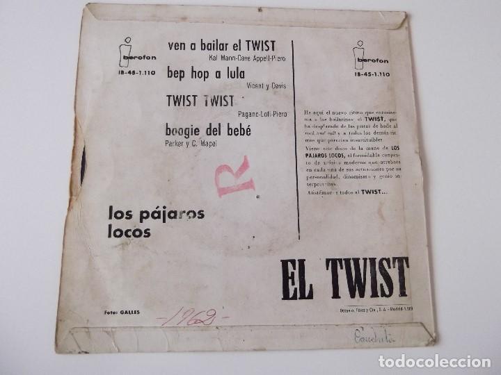 Discos de vinilo: LOS PAJAROS LOCOS - El twist - Foto 2