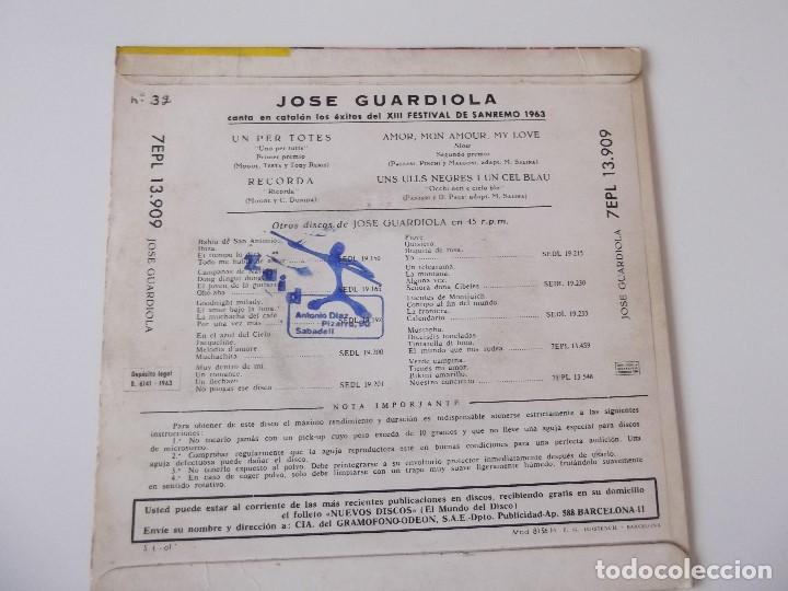 Discos de vinilo: JOSE GUARDIOLA - Un per totes - Foto 2