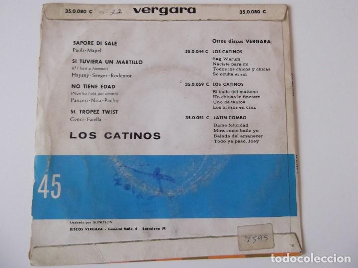 Discos de vinilo: LOS CATINOS - No tiene edad - Foto 2