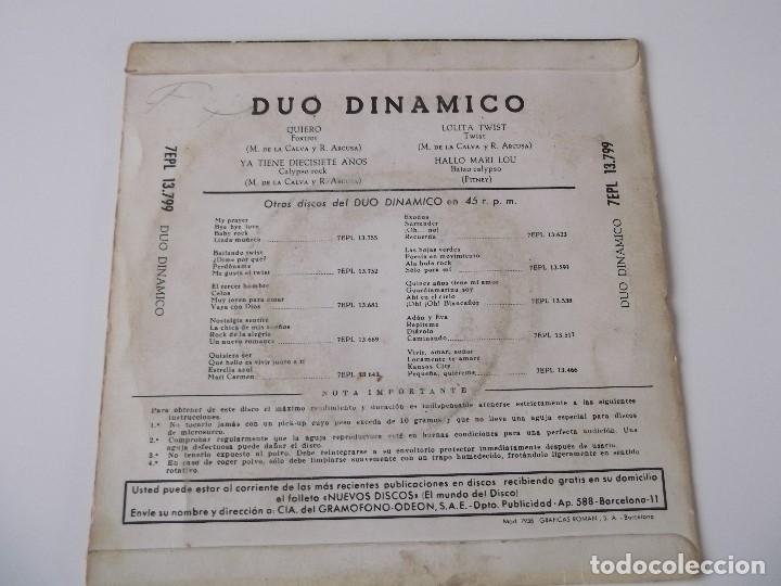 Discos de vinilo: DUO DINAMICO - Quiero - Foto 2