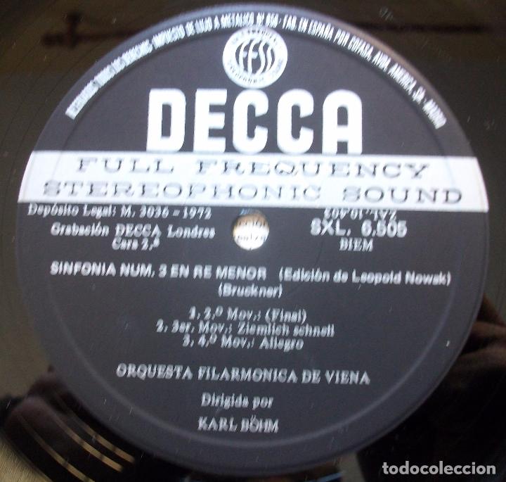 Discos de vinilo: SXL 6505 - Bruckner - No.3 - B&ouml;hm - Impecable! - Foto 3