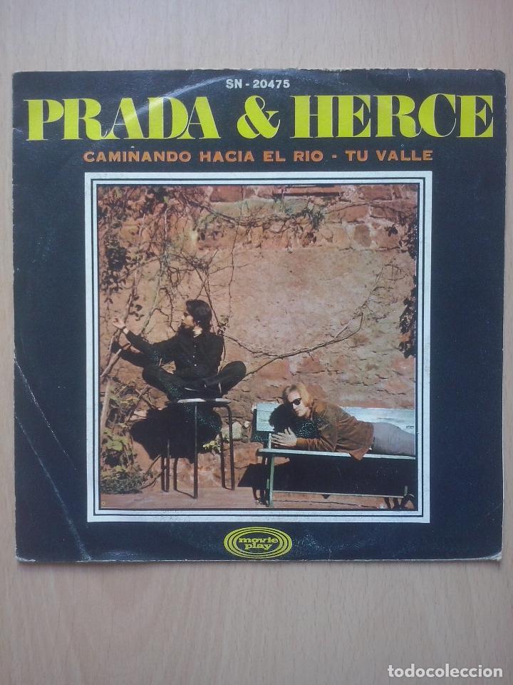 Vinyl-Schallplatten: prada & herce- caminando hacia el rio/ tu valle- single movieplay 1970