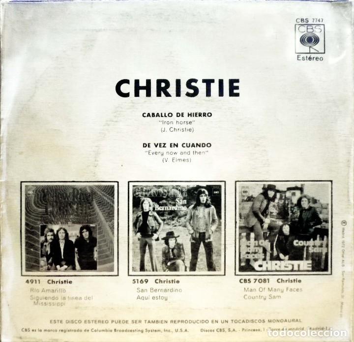 Discos de vinilo: Christie - Caballo de hierro - De vez en cuando. - Foto 2
