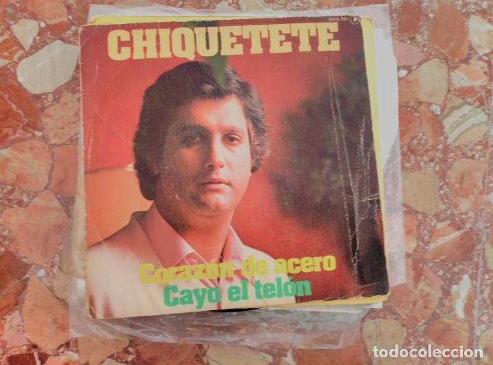 Discos de vinilo: CHIQUETETE - CORAZ&Oacute;N DE ACERO / CAYO EL TELON - Foto 1