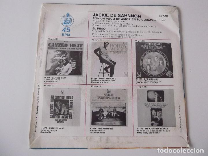Discos de vinilo: JACKIE DE SHANNON - Pon un poco de amor en tu coraz&oacute;n - Foto 2