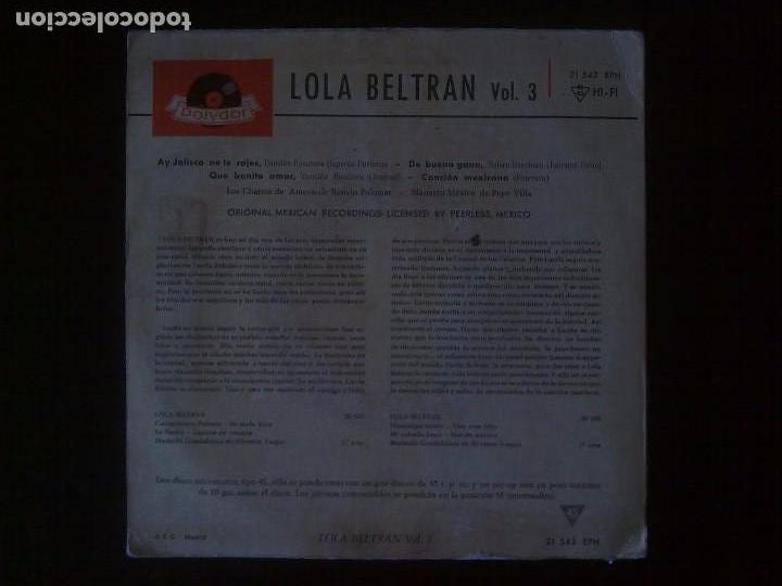 Discos de vinilo: LOLA BELTRAN-VOL 3 - Foto 2