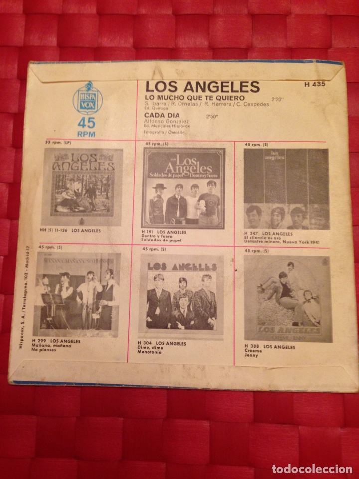 Discos de vinilo: Single LOS ANGELES, edic., a&ntilde;o 1969 - Foto 2