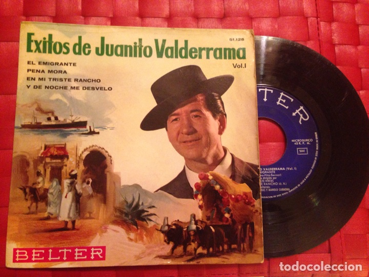 Discos de vinilo: Single &rdquo; EXITOS DE JUANITO VALDERRAMA &rdquo; Vol, 1 - Foto 1