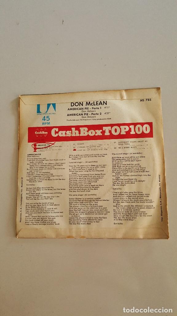 Discos de vinilo: DON MACLEAN -- AMERICAN PIE -1972 - Foto 2