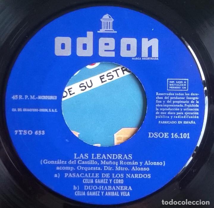 Discos de vinilo: Celia G&aacute;mez, Las Leandras, Odeon-DSOE 16.101 - Foto 3