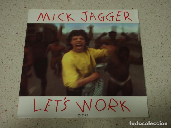 Discos de vinilo: MICK JAGGER  ( LETS WORK - CATCH AS CATCH CAN )  1987-HOLANDA   SINGLE45   CBS - Foto 1