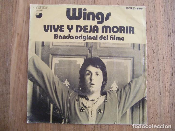 Discos de vinilo: Wings  - Vive Y Deja Morir / I Lie Around (7, Single) - Foto 1