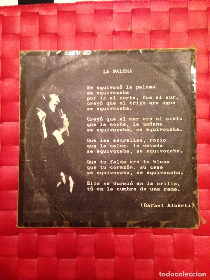 Discos de vinilo: Single JOAN MANUEL SERRAT &rdquo; La paloma&rdquo; - Foto 2