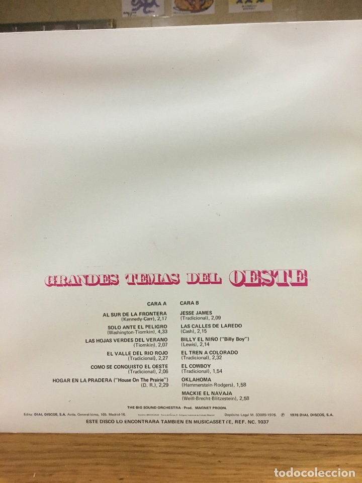 Discos de vinilo: GRANDES TEMAS DEL OESTE-1976-SIN USO - Foto 2