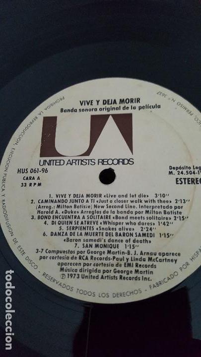 Discos de vinilo: VIVE Y DEJA MORIR BSO 007 JAMES BOND 1973 - Foto 3