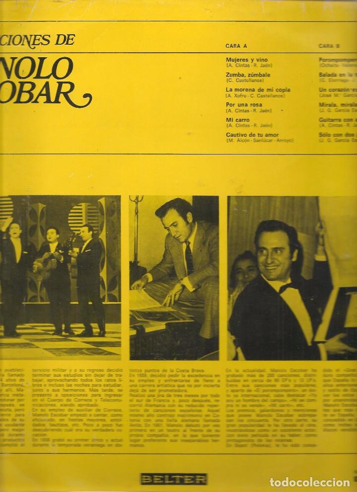 Discos de vinilo: LAS CANCIONES DE MANOLO ESCOBAR. BELTER. (ST/C1) - Foto 2